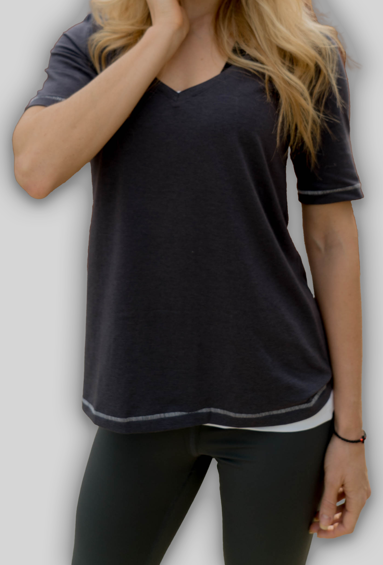 The Cleave-Neck Tee - 8, Black image